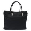 GUCCI Tote Bag Nylon Leather Black Silver 002 123 0457 Auth bs27557-1