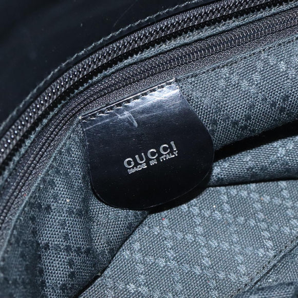 GUCCI Tote Bag Nylon Leather Black Silver 002 123 0457 Auth bs27557