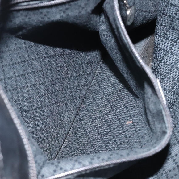 GUCCI Tote Bag Nylon Leather Black Silver 002 123 0457 Auth bs27557