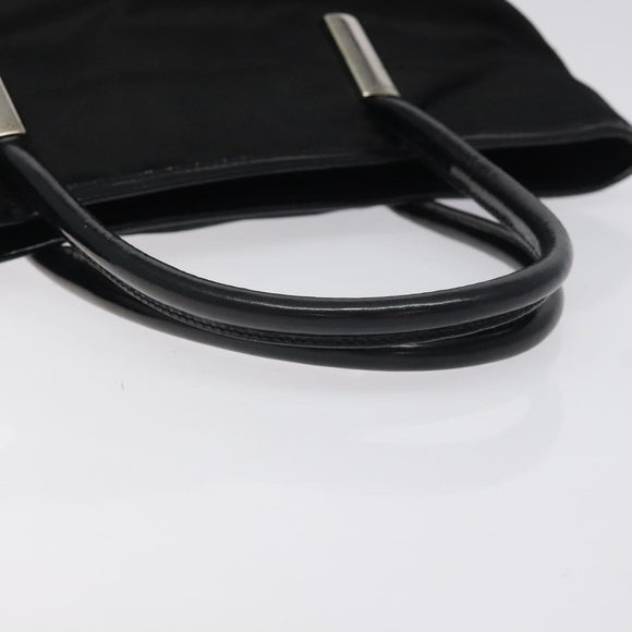 GUCCI Tote Bag Nylon Leather Black Silver 002 123 0457 Auth bs27557