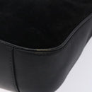 GUCCI Bamboo Hand Bag Suede Black Gold 001 1638 Auth bs27560-9