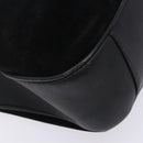 GUCCI Bamboo Hand Bag Suede Black Gold 001 1638 Auth bs27560-14
