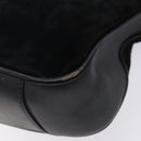 GUCCI Bamboo Hand Bag Suede Black Gold 001 1638 Auth bs27560-15