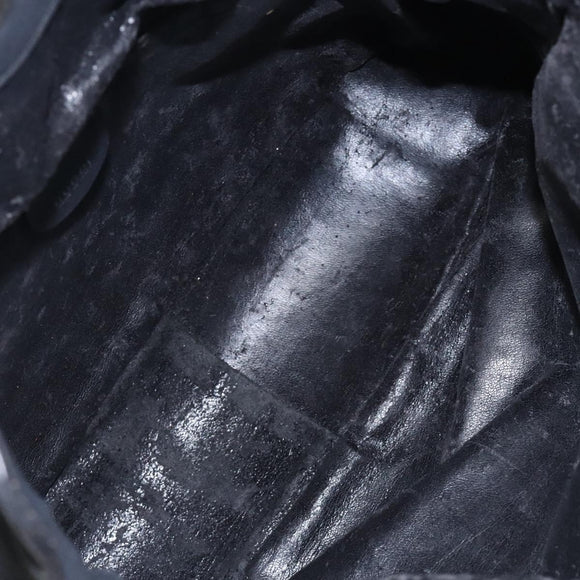 GUCCI Bamboo Hand Bag Suede Black Gold 001 1638 Auth bs27560