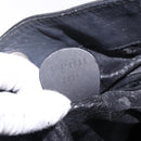 GUCCI Bamboo Hand Bag Suede Black Gold 001 1638 Auth bs27560-12