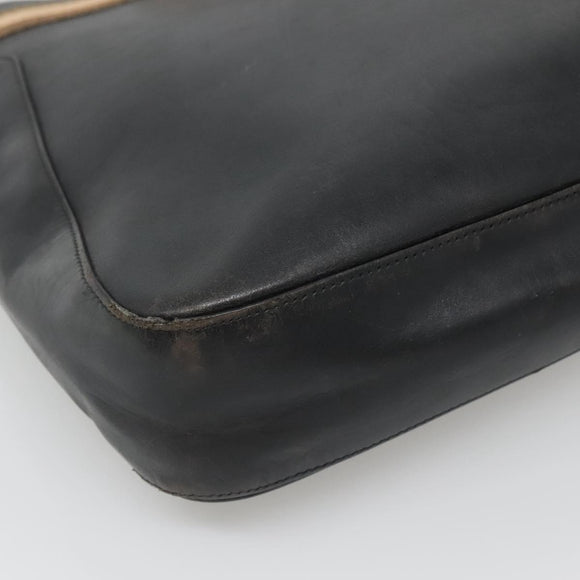 GUCCI Sherry Line Tote Bag Leather Black Silver 002 1134 Auth bs27562