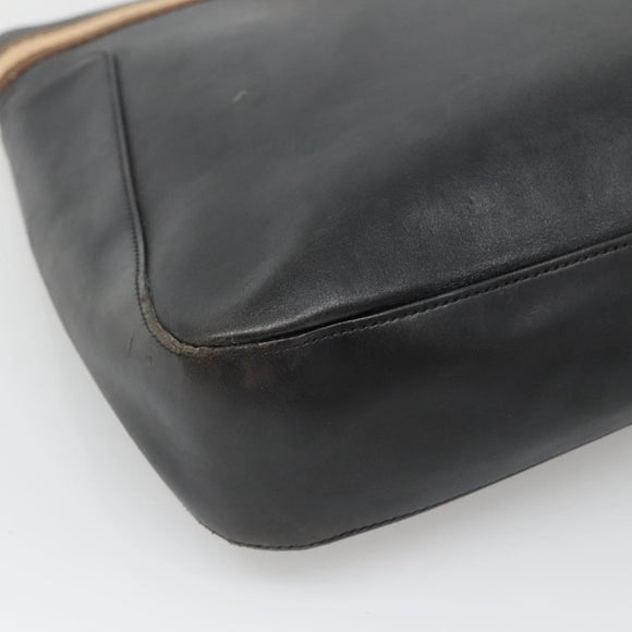 GUCCI Sherry Line Tote Bag Leather Black Silver 002 1134 Auth bs27562