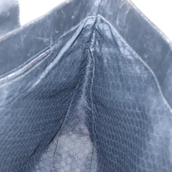 GUCCI Sherry Line Tote Bag Leather Black Silver 002 1134 Auth bs27562