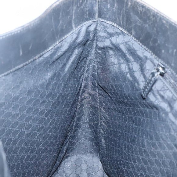 GUCCI Sherry Line Tote Bag Leather Black Silver 002 1134 Auth bs27562