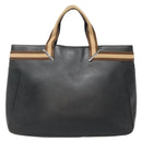 GUCCI Sherry Line Tote Bag Leather Black Silver 002 1134 Auth bs27562-3
