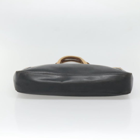 GUCCI Sherry Line Tote Bag Leather Black Silver 002 1134 Auth bs27562