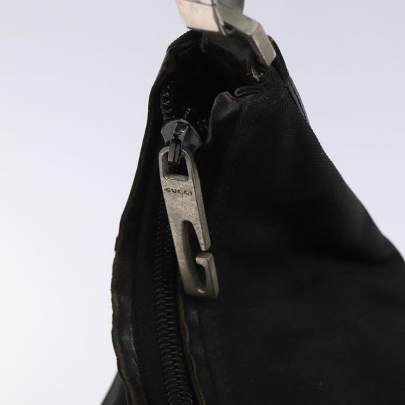 GUCCI Shoulder Bag Nylon Black Silver 001 1955 Auth bs27563