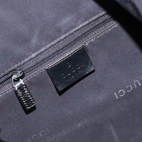 GUCCI Shoulder Bag Nylon Black Silver 001 1955 Auth bs27563