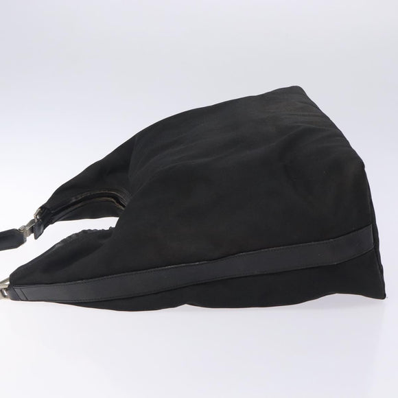 GUCCI Shoulder Bag Nylon Black Silver 001 1955 Auth bs27563