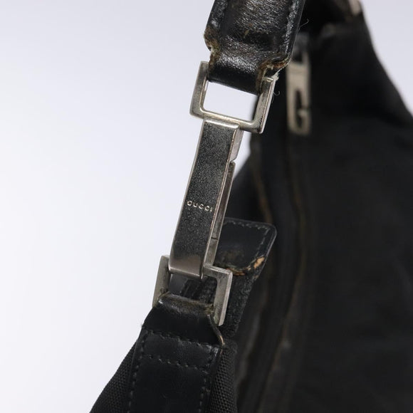 GUCCI Shoulder Bag Nylon Black Silver 001 1955 Auth bs27563