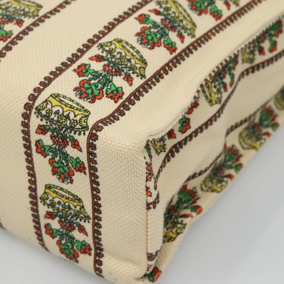 GUCCI Gucci Garden Boutique Tote Bag Canvas Beige Auth bs27564