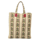 GUCCI Gucci Garden Boutique Tragetasche Canvas Beige Auth bs27564-13