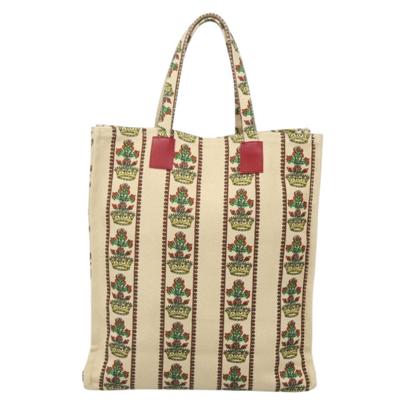 GUCCI Gucci Garden Boutique Tragetasche Canvas Beige Auth bs27564