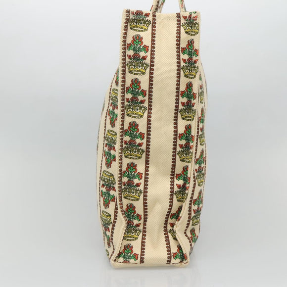 GUCCI Gucci Garden Boutique Tote Bag Canvas Beige Auth bs27564