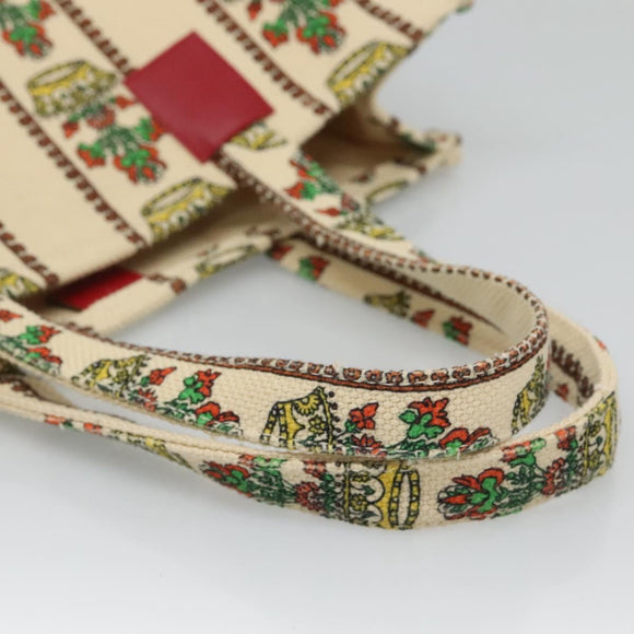 GUCCI Gucci Garden Boutique Tote Bag Canvas Beige Auth bs27564