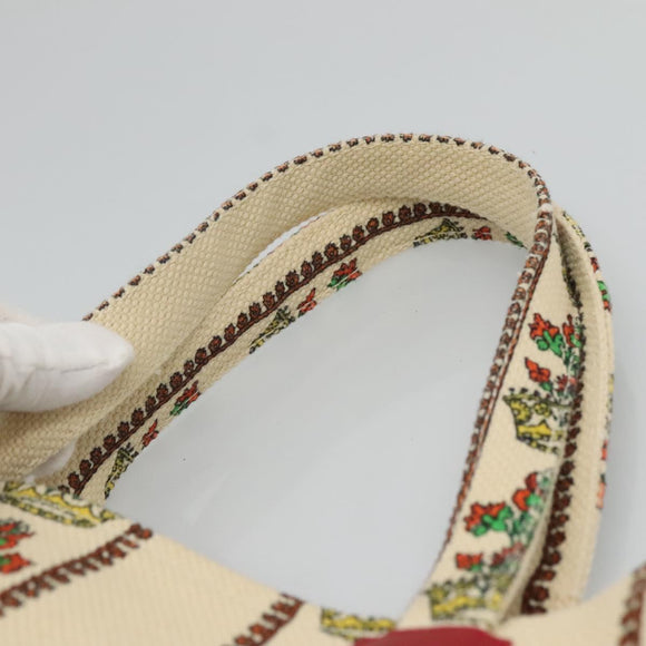 GUCCI Gucci Garden Boutique Tote Bag Canvas Beige Auth bs27564