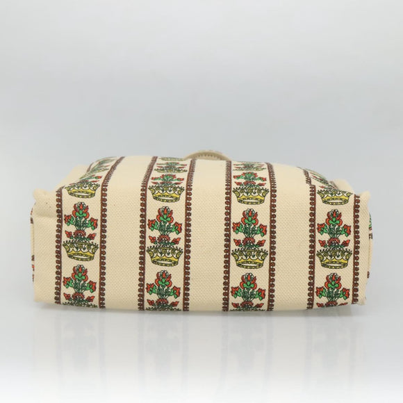 GUCCI Gucci Garden Boutique Tote Bag Canvas Beige Auth bs27564