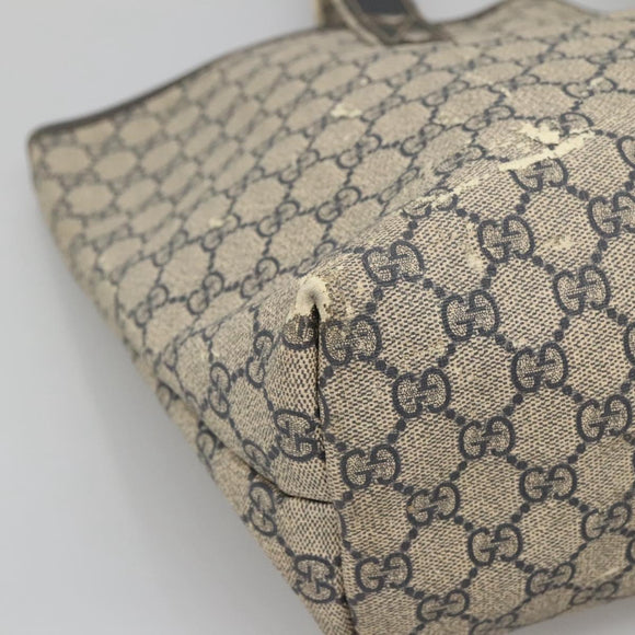 GUCCI GG Supreme Sherry Line Tote Bag PVC Navy Silver 211134 Auth bs27569