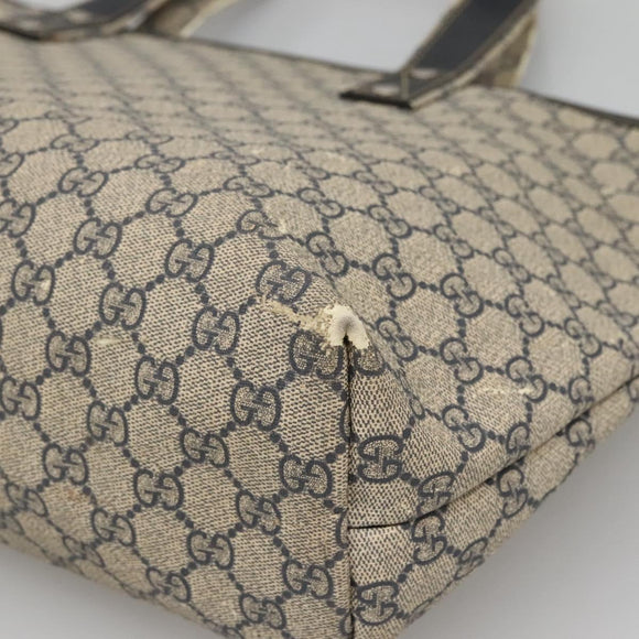 GUCCI GG Supreme Sherry Line Tote Bag PVC Navy Silver 211134 Auth bs27569