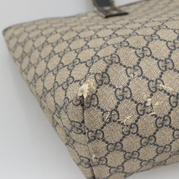 GUCCI GG Supreme Sherry Line Tote Bag PVC Navy Silver 211134 Auth bs27569