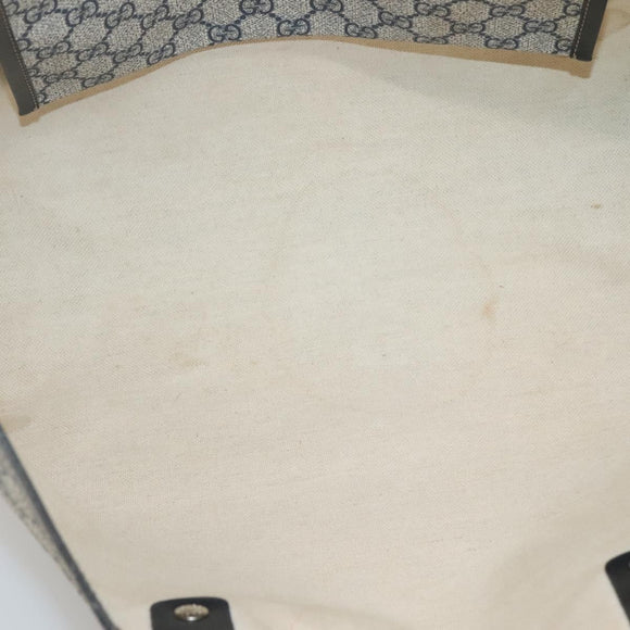 GUCCI GG Supreme Sherry Line Tote Bag PVC Navy Silver 211134 Auth bs27569