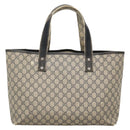 GUCCI GG Supreme Sherry Line Tote Bag PVC Navy Silver 211134 Auth bs27569-3