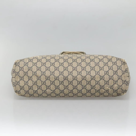 GUCCI GG Supreme Sherry Line Tote Bag PVC Navy Silver 211134 Auth bs27569