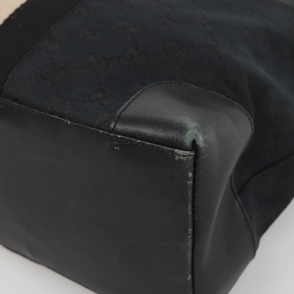 GUCCI GG Canvas Sherry Line Tote Bag Black Silver 002 1093 Auth bs27572