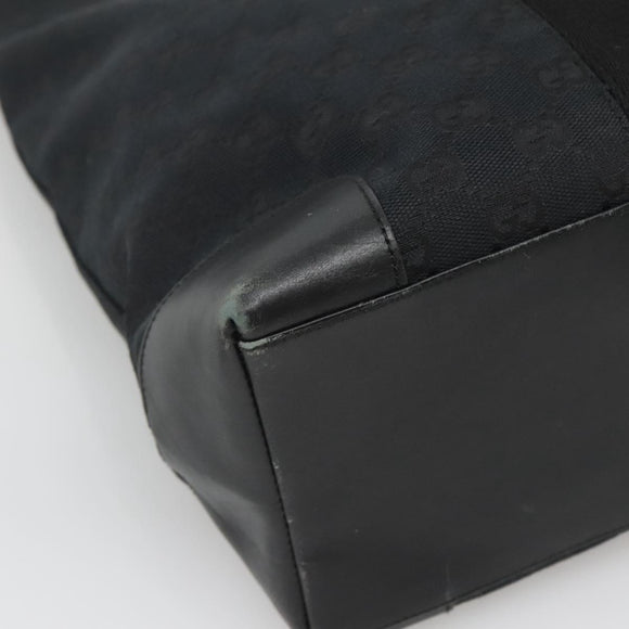 GUCCI GG Canvas Sherry Line Tote Bag Black Silver 002 1093 Auth bs27572