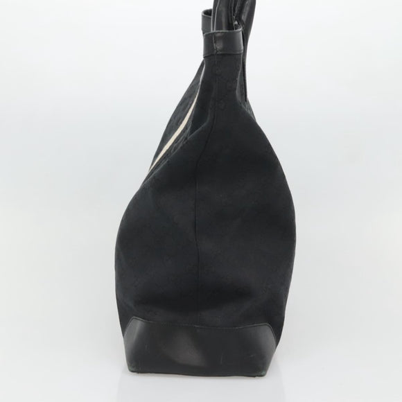 GUCCI GG Canvas Sherry Line Tote Bag Black Silver 002 1093 Auth bs27572