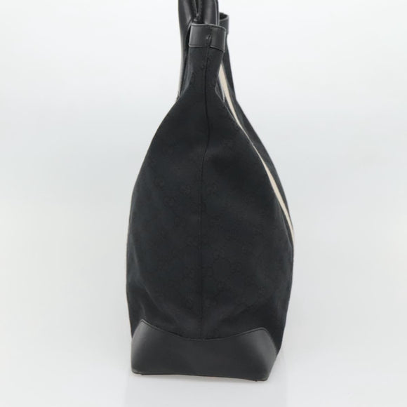 GUCCI GG Canvas Sherry Line Tote Bag Black Silver 002 1093 Auth bs27572