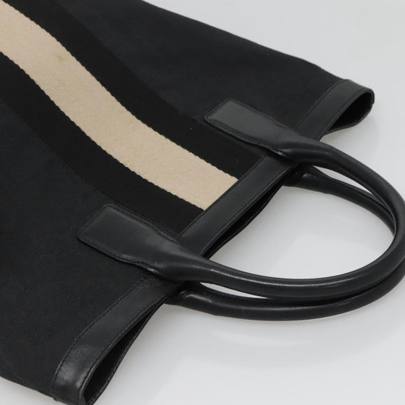 GUCCI GG Canvas Sherry Line Tote Bag Black Silver 002 1093 Auth bs27572