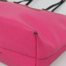 FENDI Monster Tote Bag Leather Pink Silver Auth bs27589-9