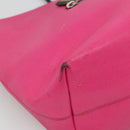 FENDI Monster Tote Bag Leather Pink Silver Auth bs27589-15