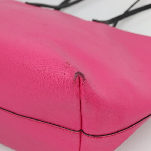 FENDI Monster Tote Bag Leather Pink Silver Auth bs27589