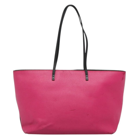 FENDI Monster Tote Bag Leather Pink Silver Auth bs27589