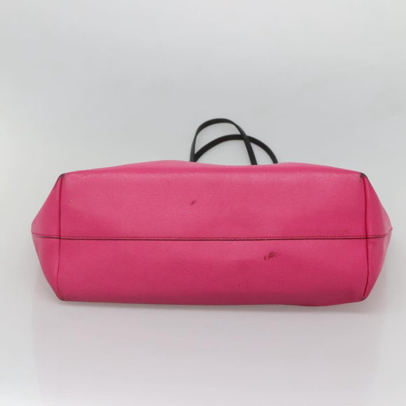 FENDI Monster Tote Bag Leather Pink Silver Auth bs27589