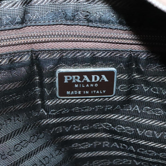 PRADA Shoulder Bag Nylon Khaki Silver Auth bs27601