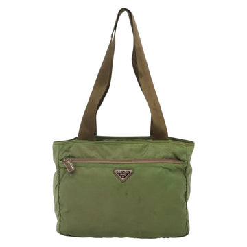 PRADA Shoulder Bag Nylon Khaki Silver Auth bs27601 - 0