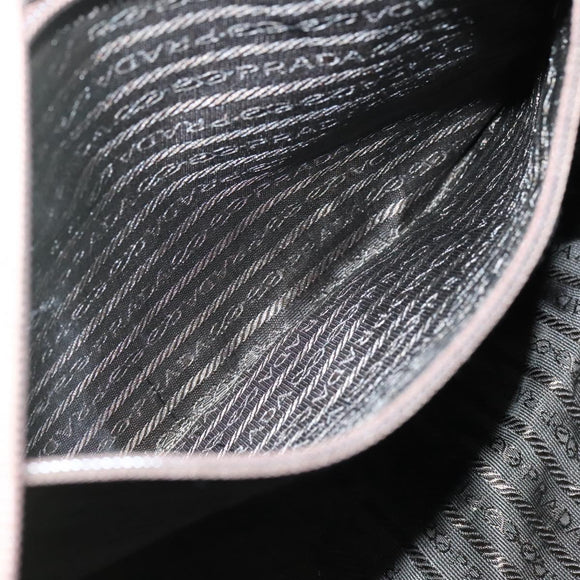 PRADA Shoulder Bag Nylon Khaki Silver Auth bs27601