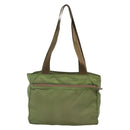 PRADA Shoulder Bag Nylon Khaki Silver Auth bs27601-3