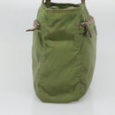 PRADA Shoulder Bag Nylon Khaki Silver Auth bs27601-4