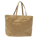 PRADA Hand Bag Satin Beige Gold Auth bs27603-1