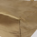 PRADA Hand Bag Satin Beige Gold Auth bs27603-9