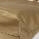 PRADA Hand Bag Satin Beige Gold Auth bs27603-15